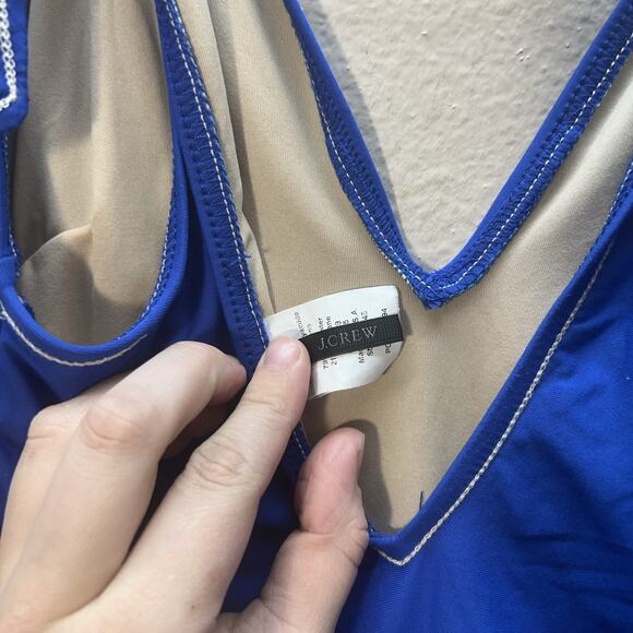 J.Crew One Piece Shoulder Tie Swimsuit Women's SZ 2 XS Blue Bathing Suit - Picture 5 of 7